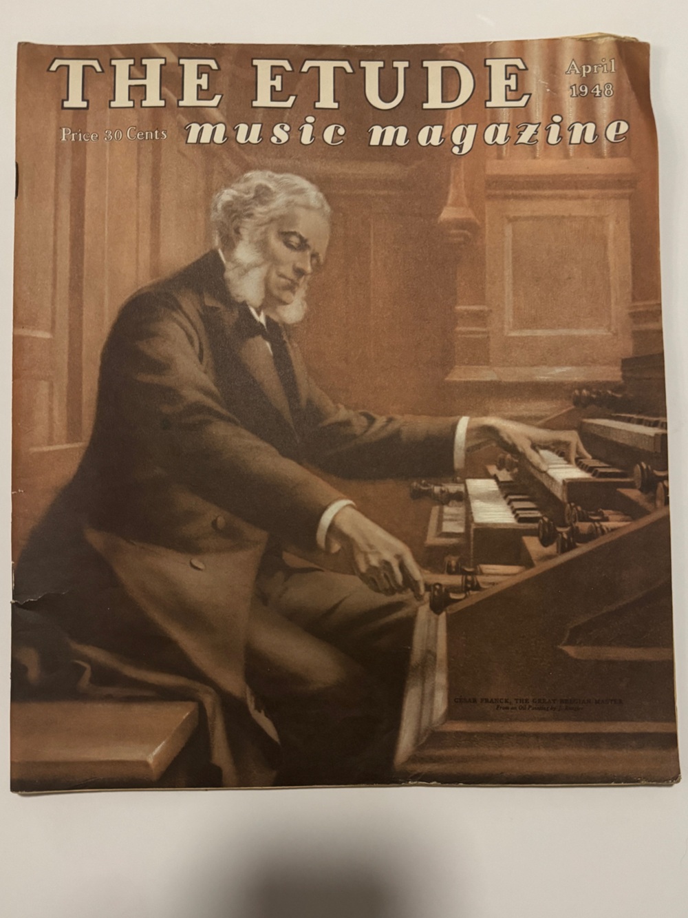 Vintage 1948 The Etude Music Magazine April Cesar Franck Organ Cover